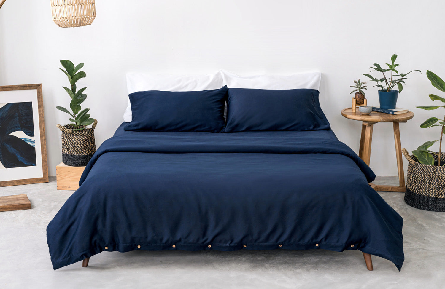 classic-sateen-navy-blue-fitted-sheet-and-pillow-case-pair-by-sojao