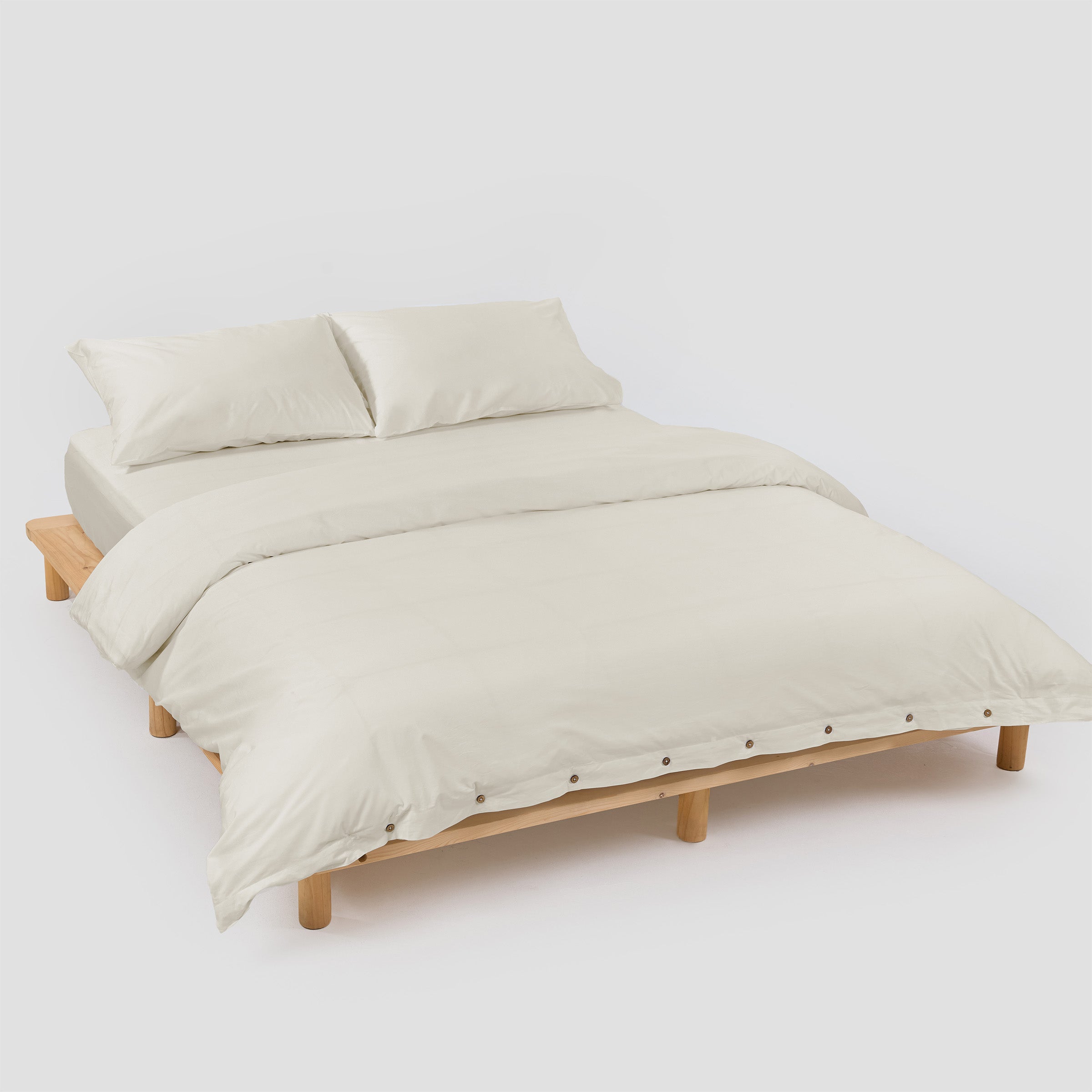 เซตครบชุดแบบผ้าฝ้ายทอละเอียดสีขาว