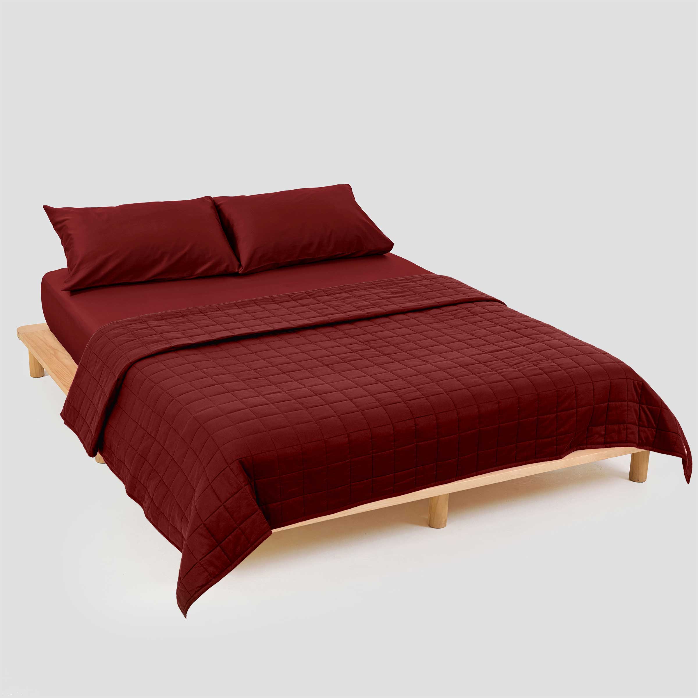 ชุดผ้านวมแบบเซต ผ้าปูที่นอนแบบคลาสสิก สีซีดาร์