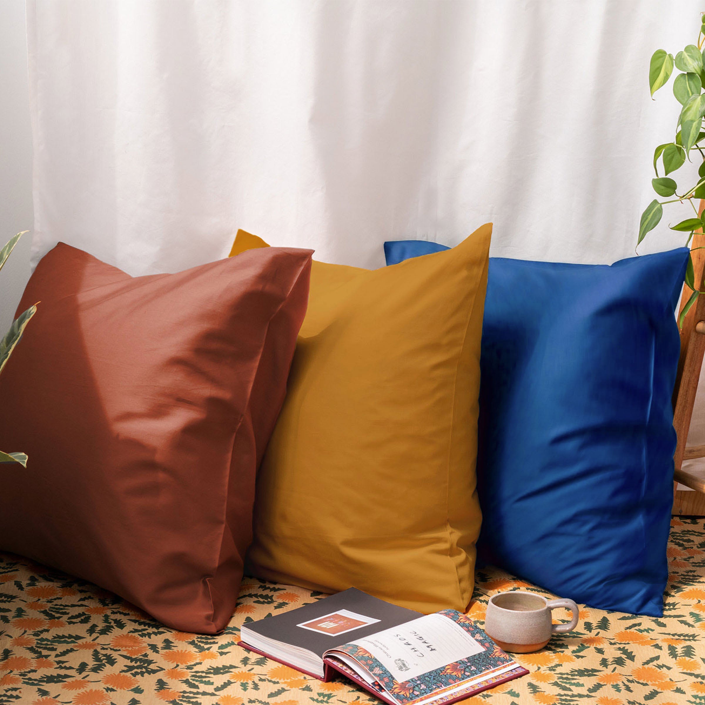 crisp-euro-sham-pillowcase-pair-clay-mustard-cobalt-in-multi-variants-colour-by-sojao