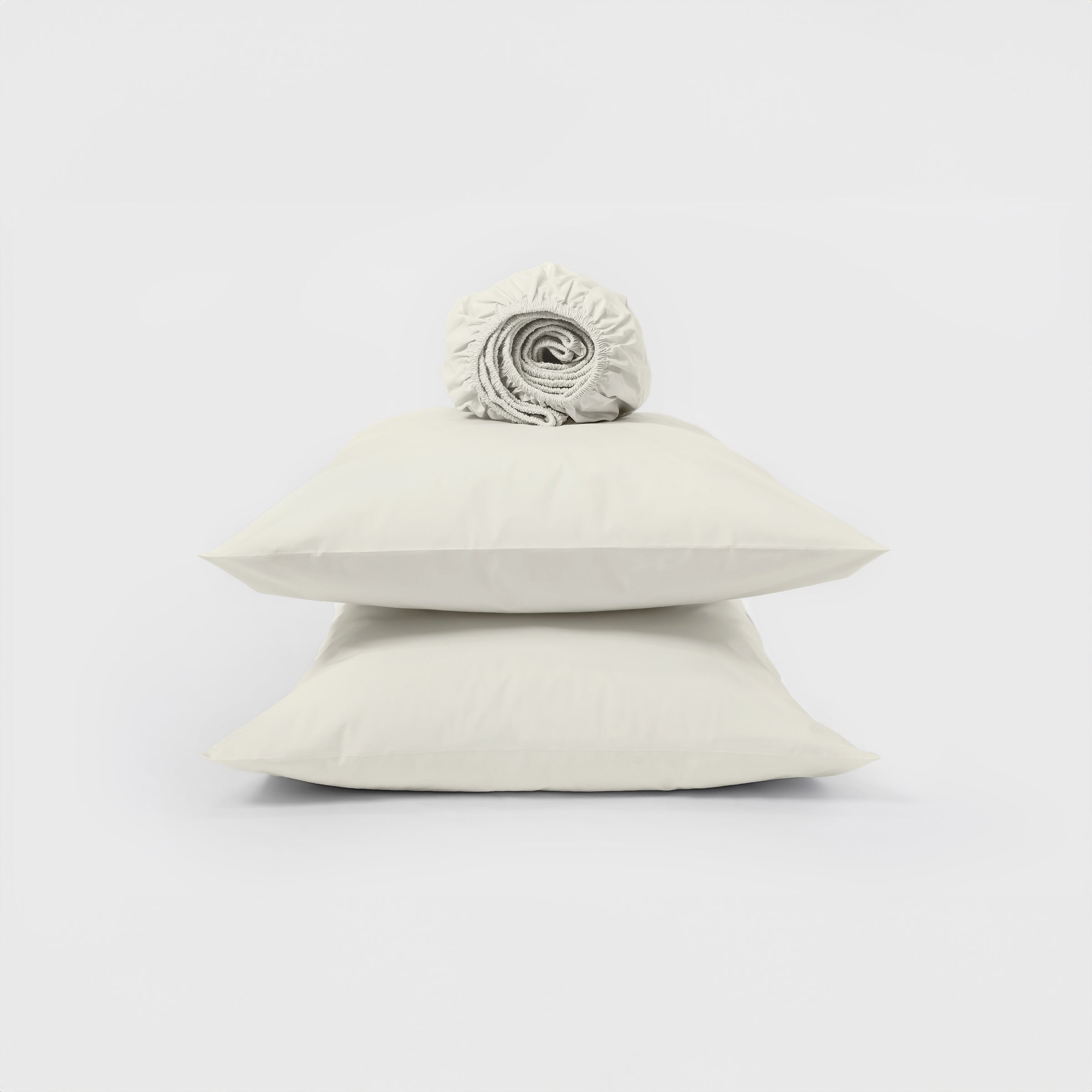 ชุดผ้าปูที่นอนแบบผ้าฝ้ายทอละเอียดสีขาว