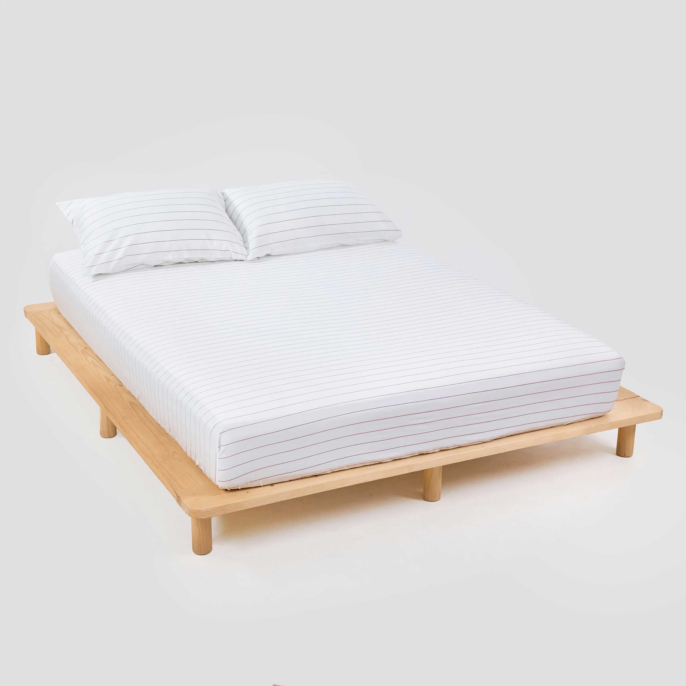 ผ้าปูที่นอนแบบรัดมุมแบบคลาสสิกสีน้ำเงินเนวี่ลายทาง